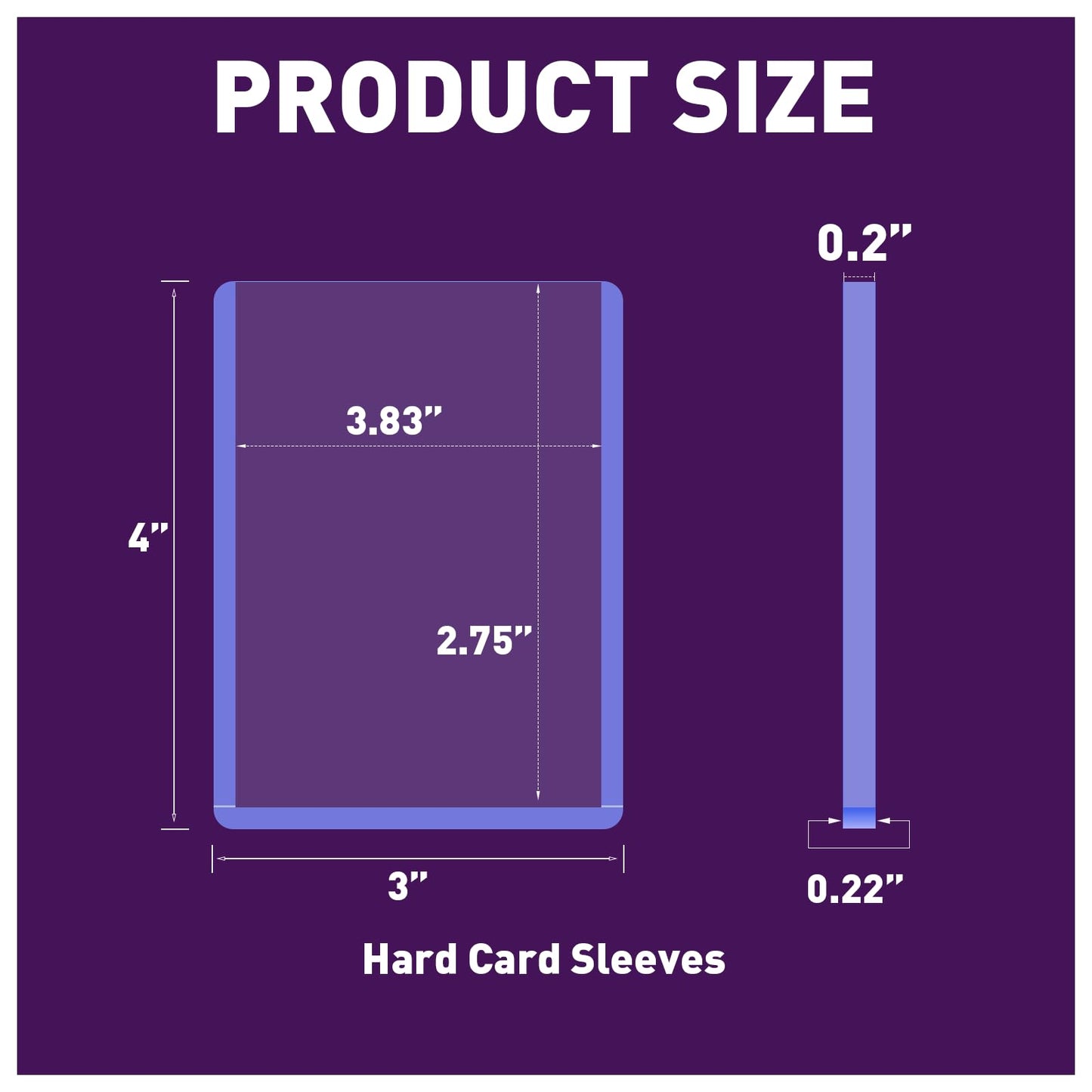 50ct 3"x4" Hard Plastic Card Sleeves - 180pt Rigid Card Cases, Clear Card Protectors for Trading, Baseball, Football and Sports Cards