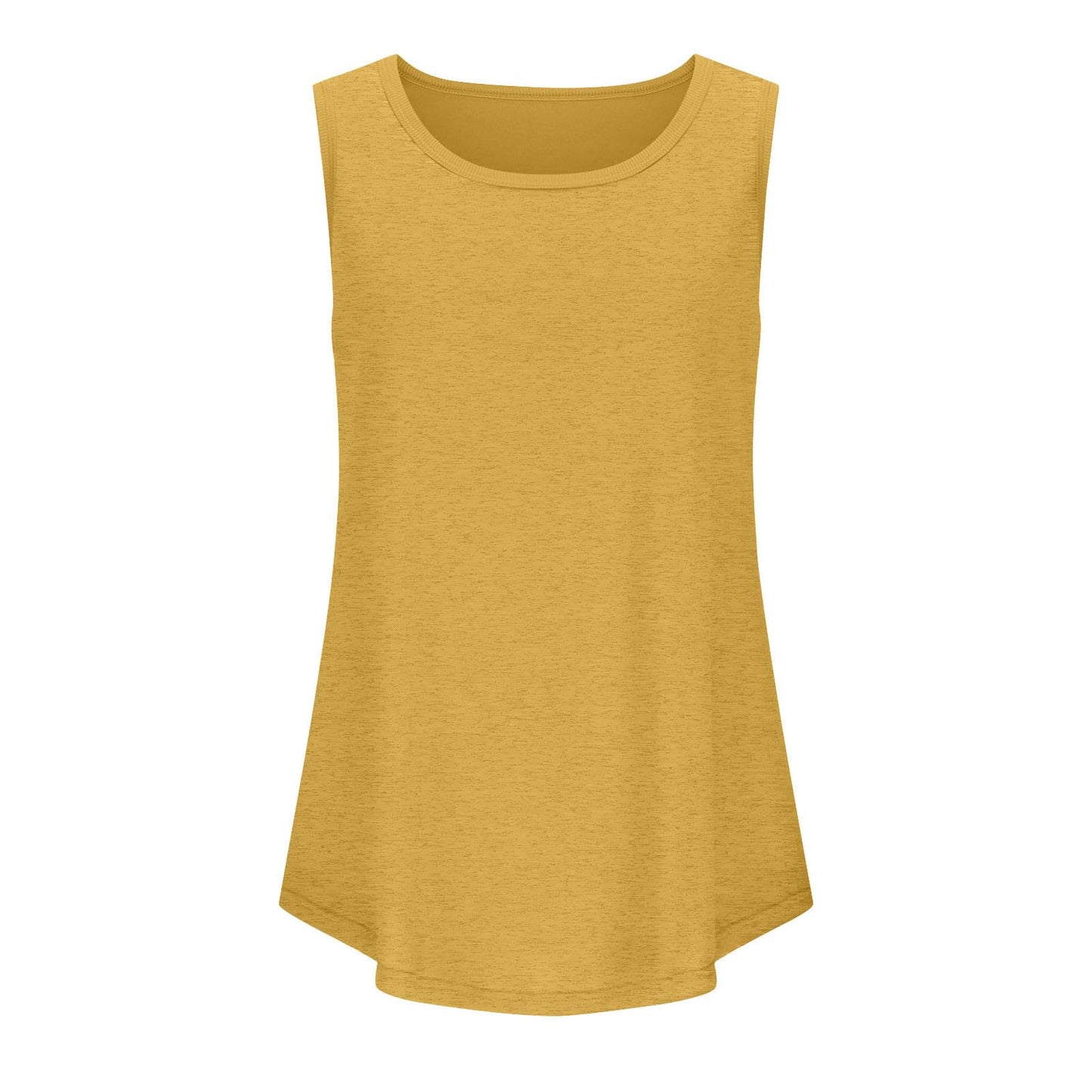 Generic Tunic Shirts for Women Scoop Neck Flowy Tank Tops Dressy Casual Summer Sleeveless Tanks Hem 2024 Trendy Tops Yellow, X-Large