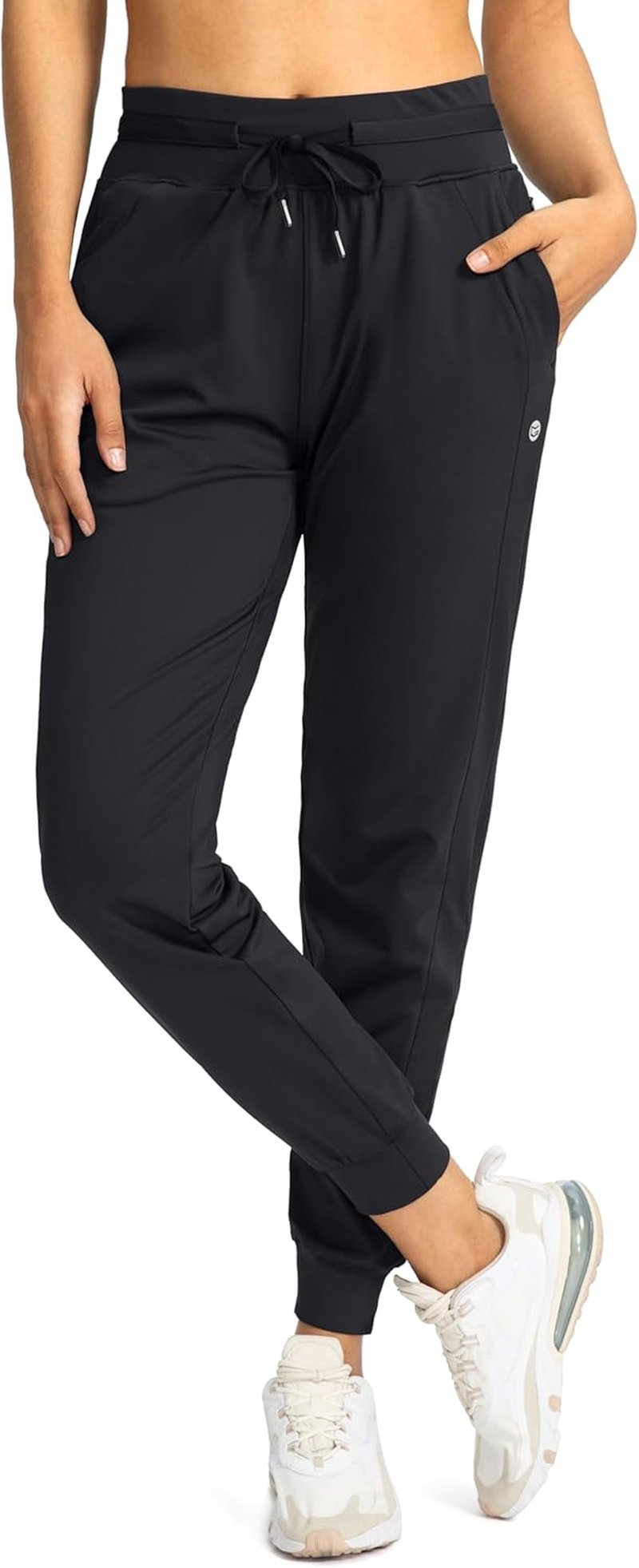 Women's High-Waisted Jogger Pants - Athletic Tapered Sweatpants with Zipper Pockets | Comfortable Workout & Lounge Wear