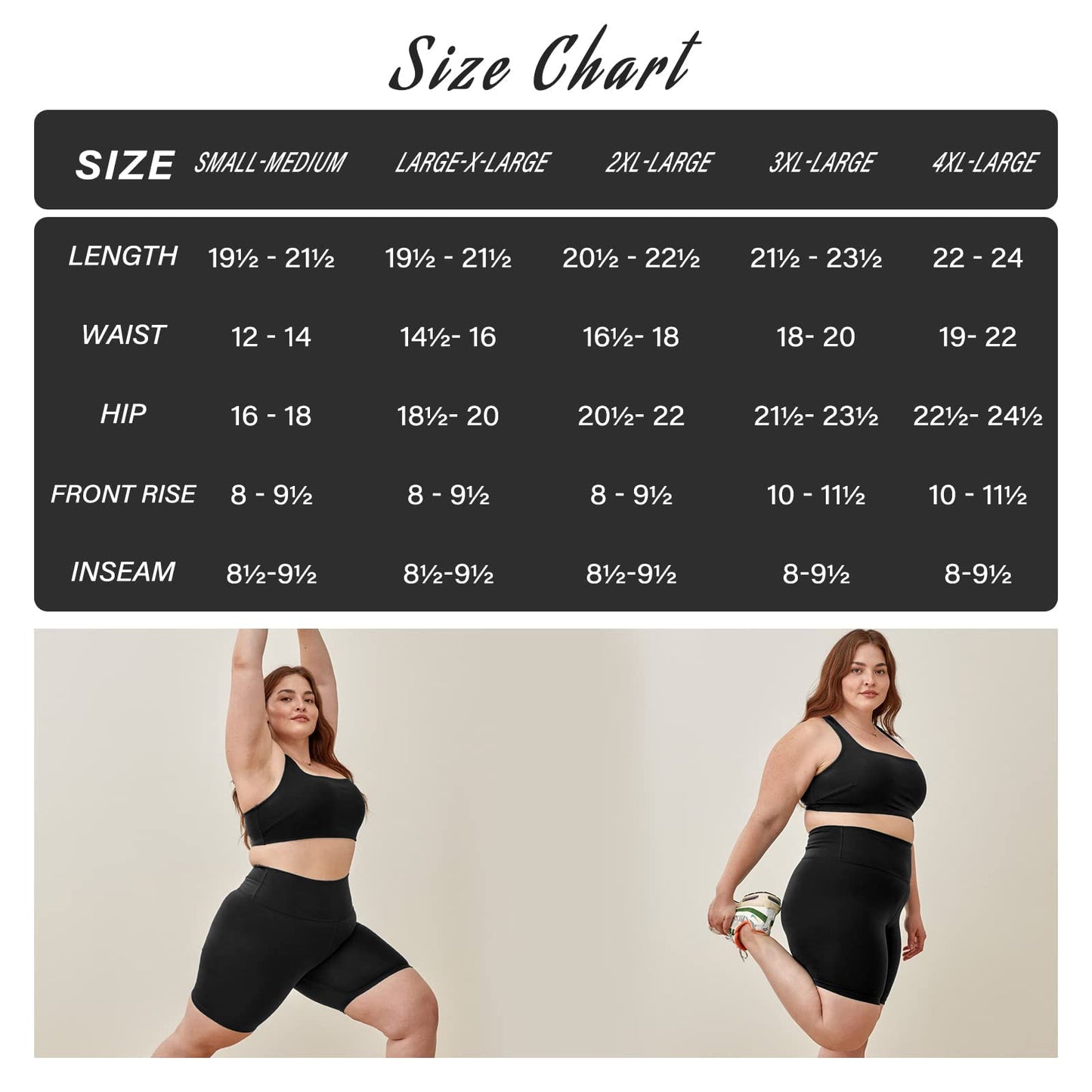 TNNZEET 2 Pack Plus Size Biker Shorts for Women - 8" Black High Waisted Tummy Control Spandex Workout Shorts (XL-4XL)