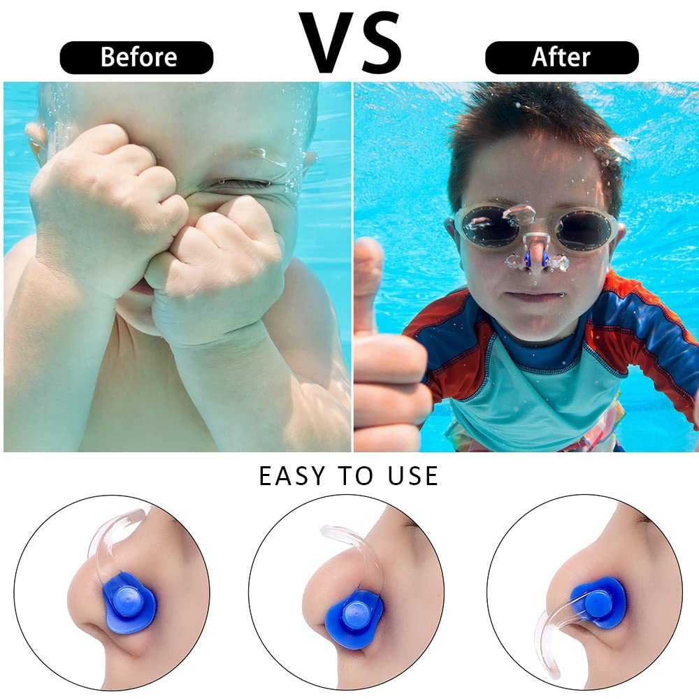 YUANQIAN 18Pcs Swimming Nose Clip, Silicone Swim Nose Plugs with Waterproof Silica Gel for Kids (Age 7+) and Adults, Multi-Color