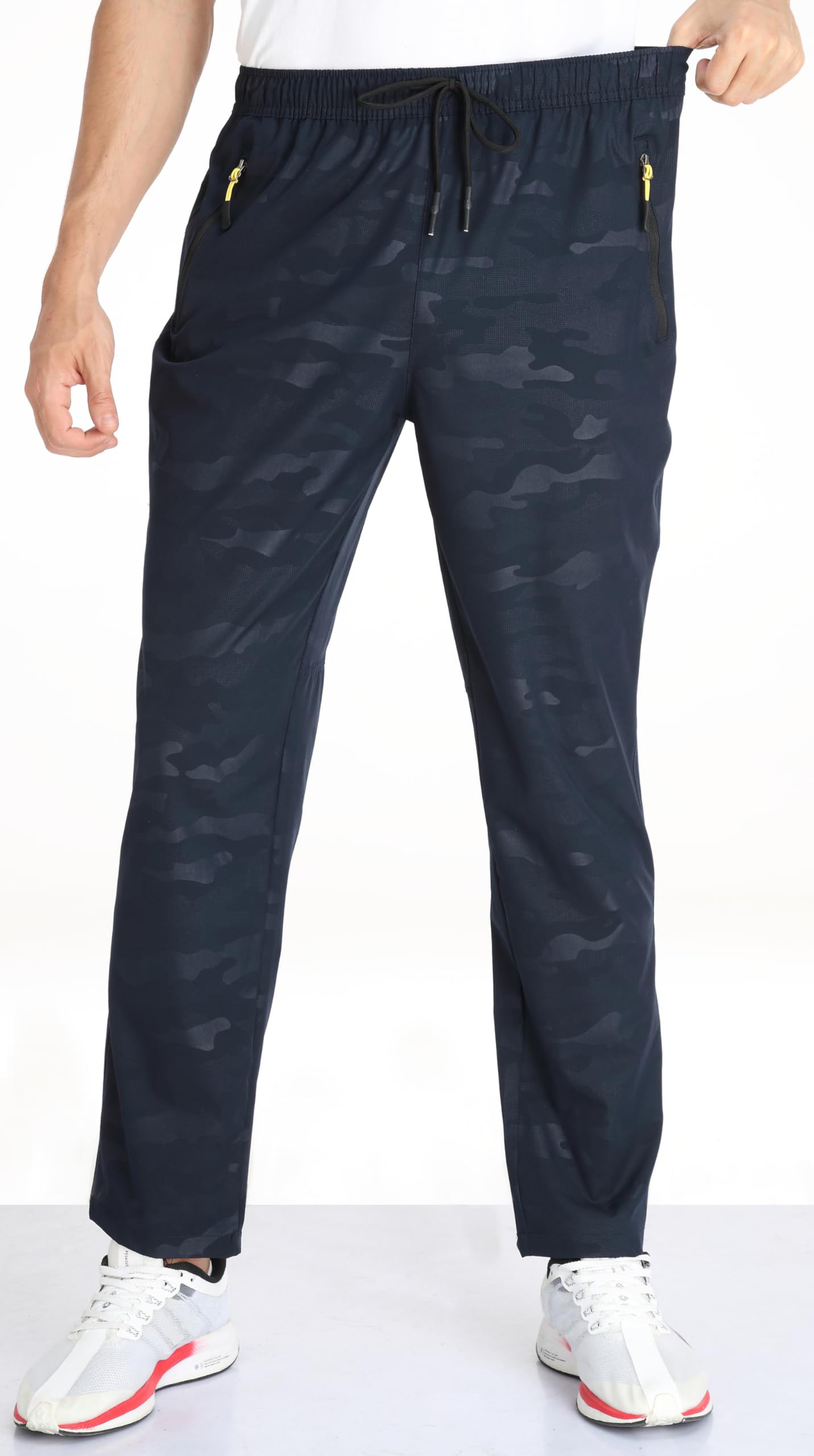 AIRIKE Mens Sweatpants with Pockets Sunmmer Lightweight Quick Dry Camouflage Casual Pants Elastic Waist (Camouflage Blue 34)