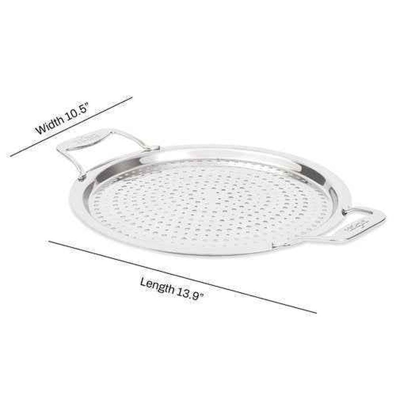All-Clad Accessory, Stainless Steel Strain & Splatter Guard, 10.5-Inch, Easy, Mess-Free Straining, Multifunctional Design, Pots and Pans, Cookware, Kitchen Gadgets, Cooking Tools, Silver