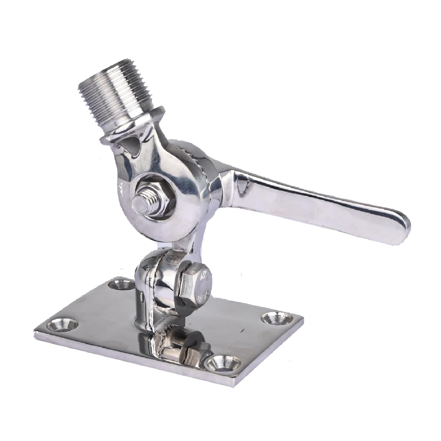 NovelBee Marine VHF Antenna Mount,316 Stainless Steel Antenna Adjustable Base Bracket Holder for Boats