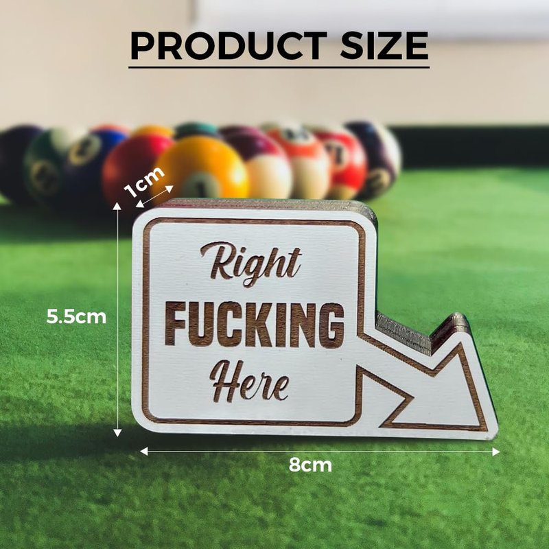 BGYVNU 8 Ball Pocket Marker, Funny Wooden Pool Table Decoration Sign Golf Ball Marker, Billiards Game Accessories Gag Gifts for Men Adult, Mark Your Pocket (All(6PCS))