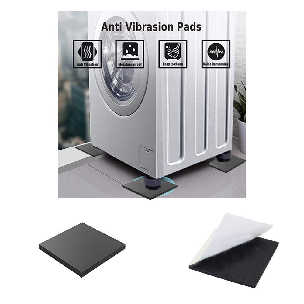 8 Pieces Black Neoprene Foam Anti Vibration Pads 6 in X 6 in X 1/8 in