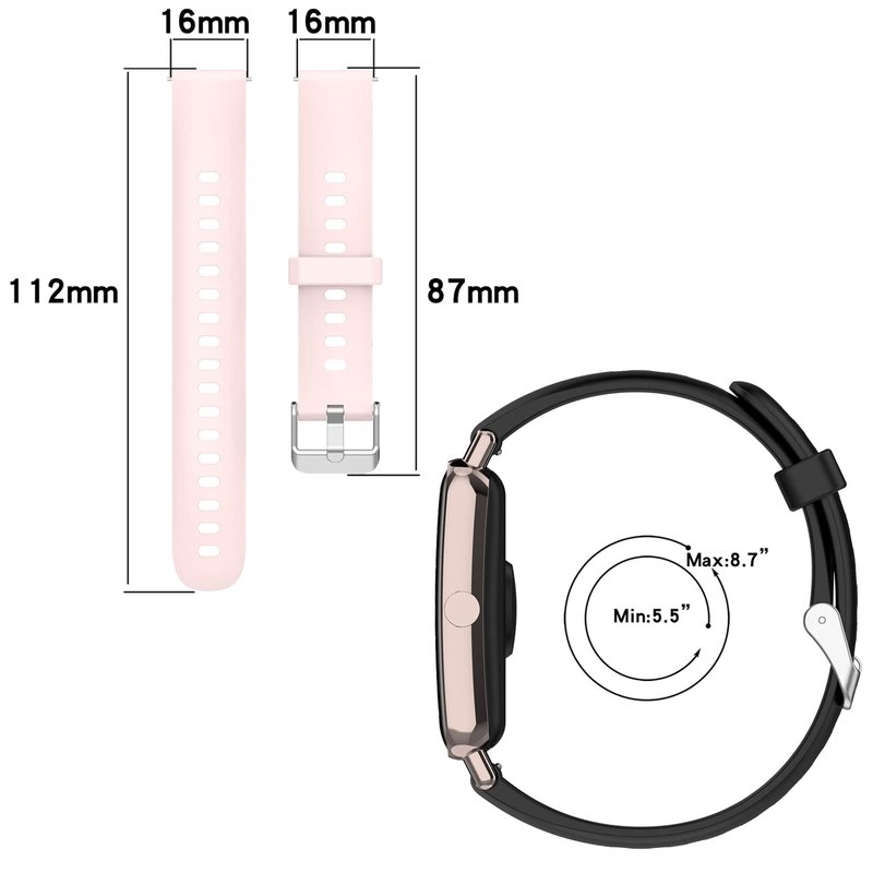 3 Pack Replacement Bands Compatible with HENGTO Fitness Tracker Watch, Soft Silicone Adjustable Sport Strap Wristband for HENGTO 1.4''/MorePro HM08/FITVII HM08/YOUSOKU H97 Pro/Amzhero D26/HENGTO H39 PLUS Smartwatch(3 Pack B)