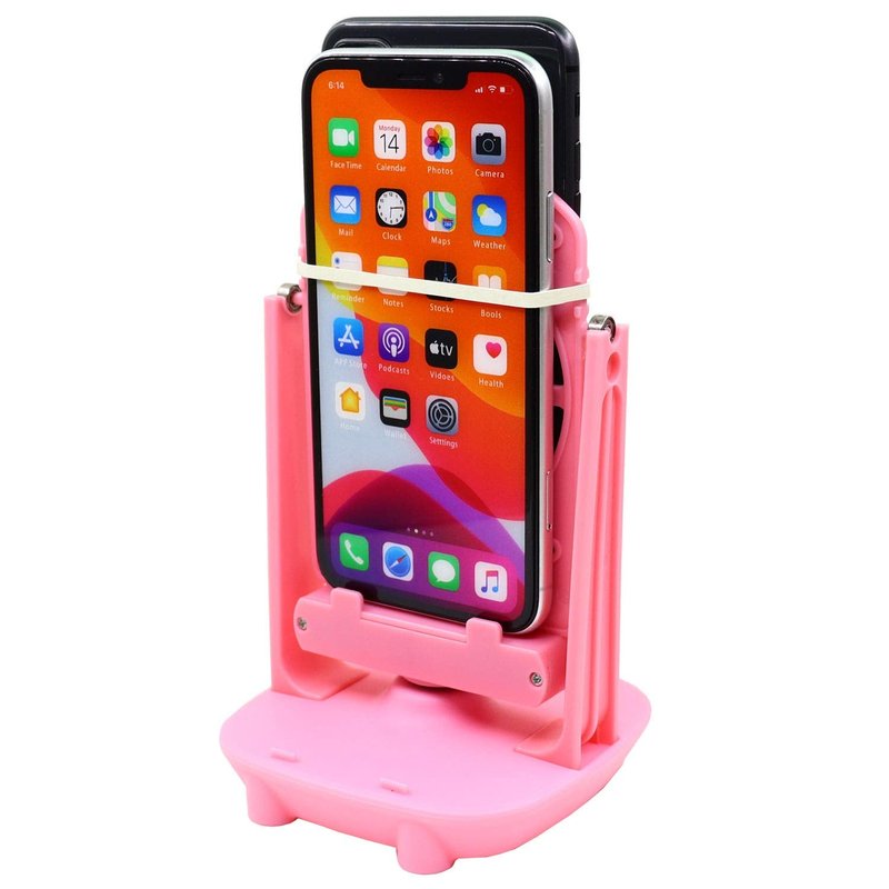 Phone Swing Step Counter Pedometer Compatible with Poke Ball Plus, Pedometer, (High Silent Version) (USB Cable) (Support 2 Phones)(Pink)