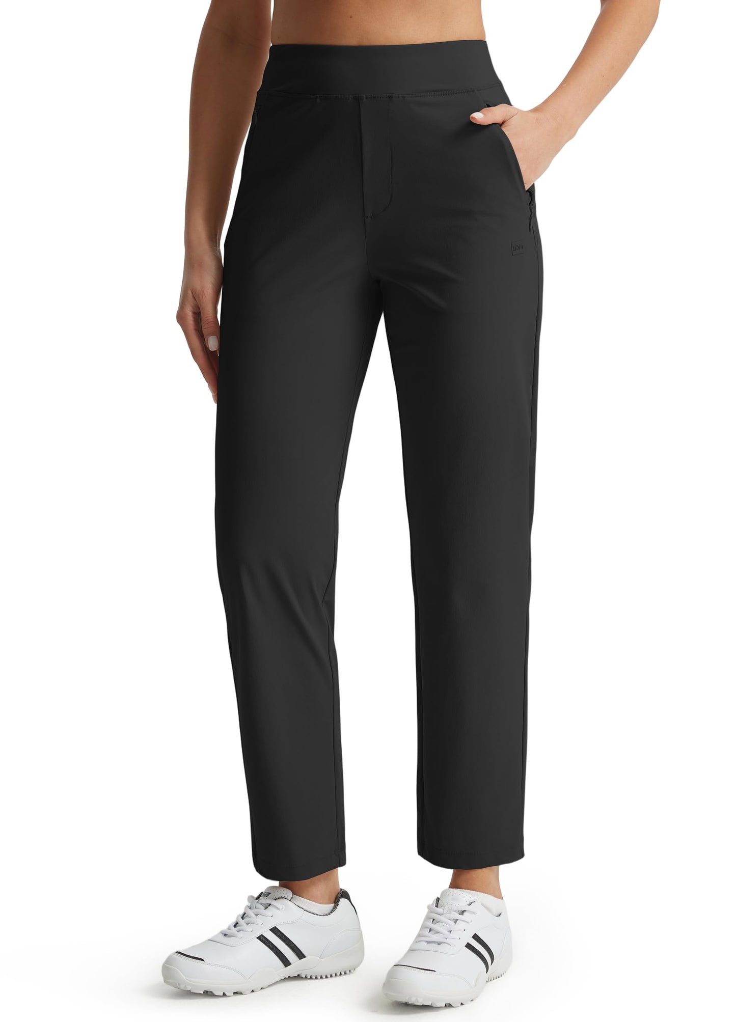 Libin Women's Golf Pants Stretchy Travel Dress High Waisted, 27" Black M