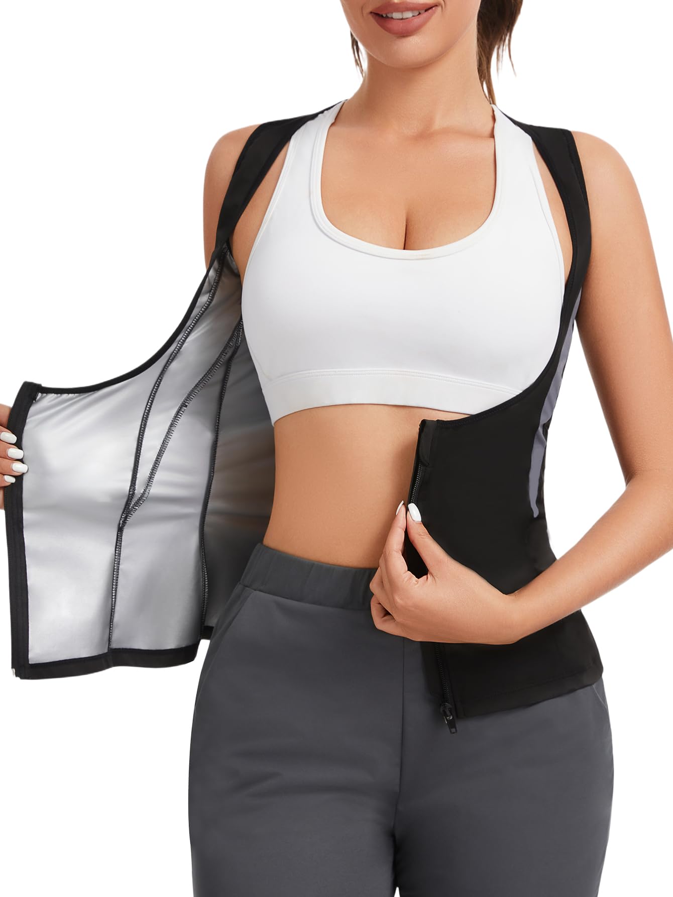 Sauna Vest for Women Sweat Waist Trainer Vest Sauna Suit Workout Tank Top