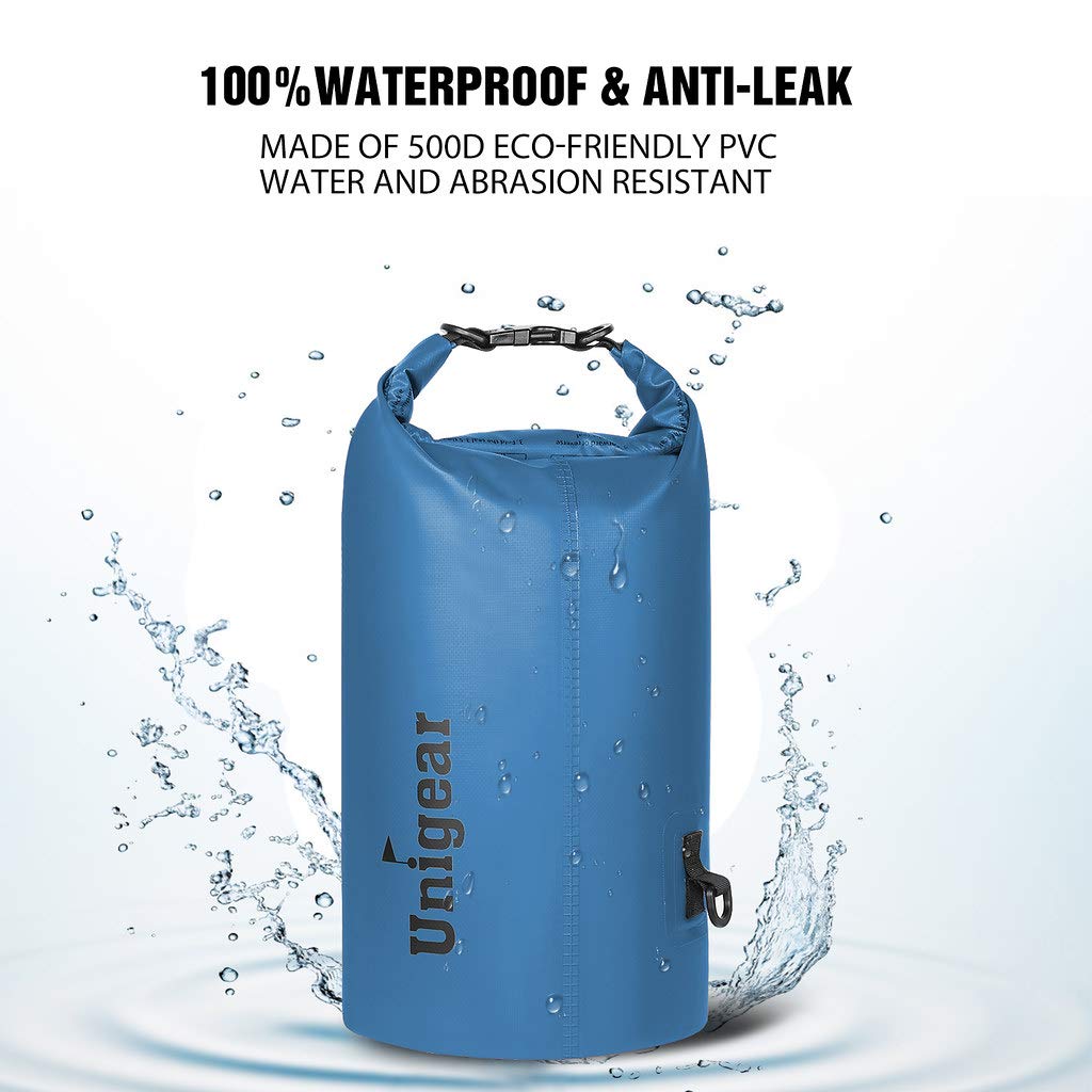 Unigear Dry Bag Waterproof, Floating and Lightweight Bags for Kayaking, Boating, Fishing, Swimming and Camping with Waterproof Phone Case (Sky Blue, 2L)