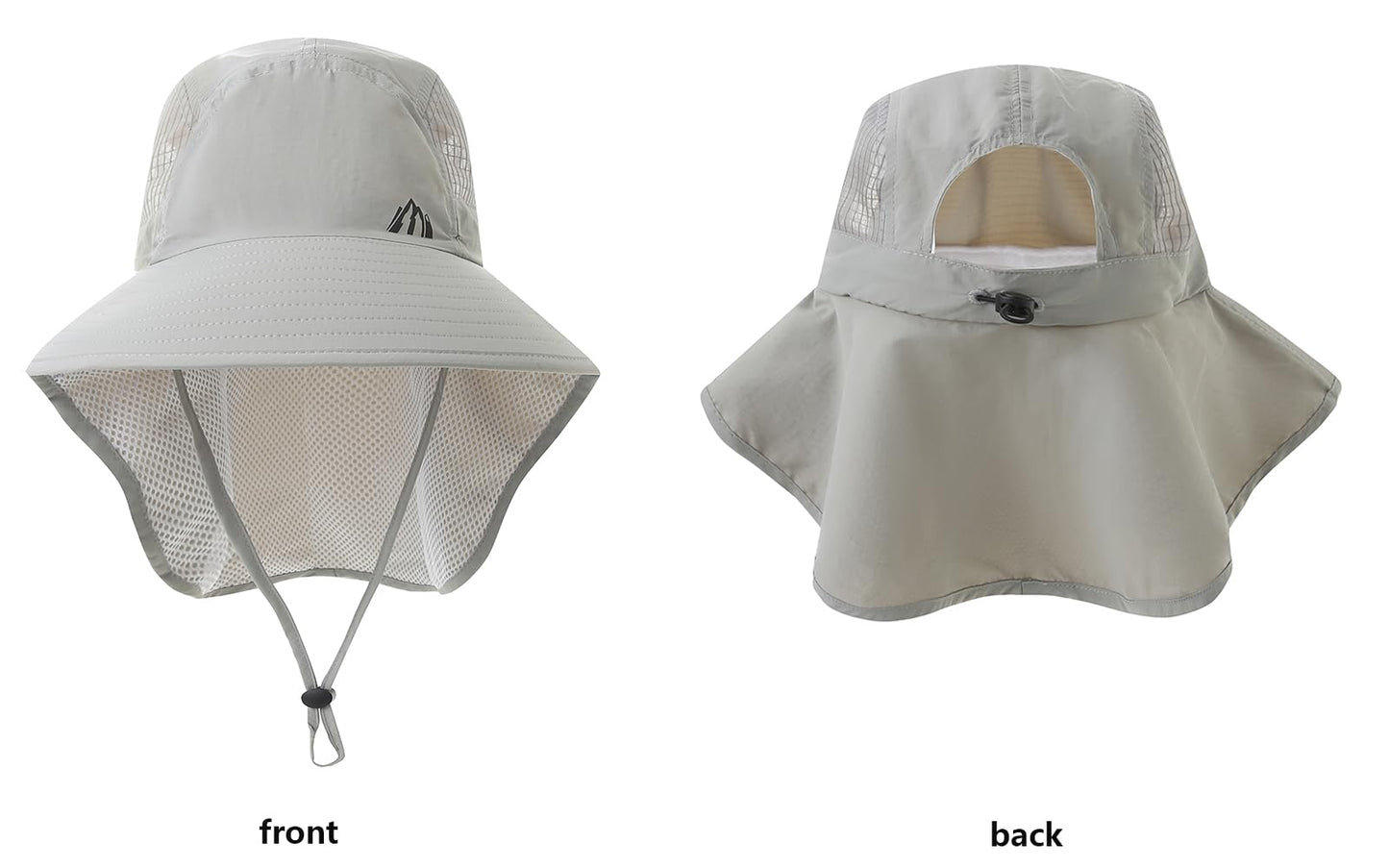LMLALML Womens Sun Hats Hiking Fishinghat Wide Brim UPF 50+ UV Protection Gardening Hats with Large Neck Flap for Womens and Young Girls Light Gray