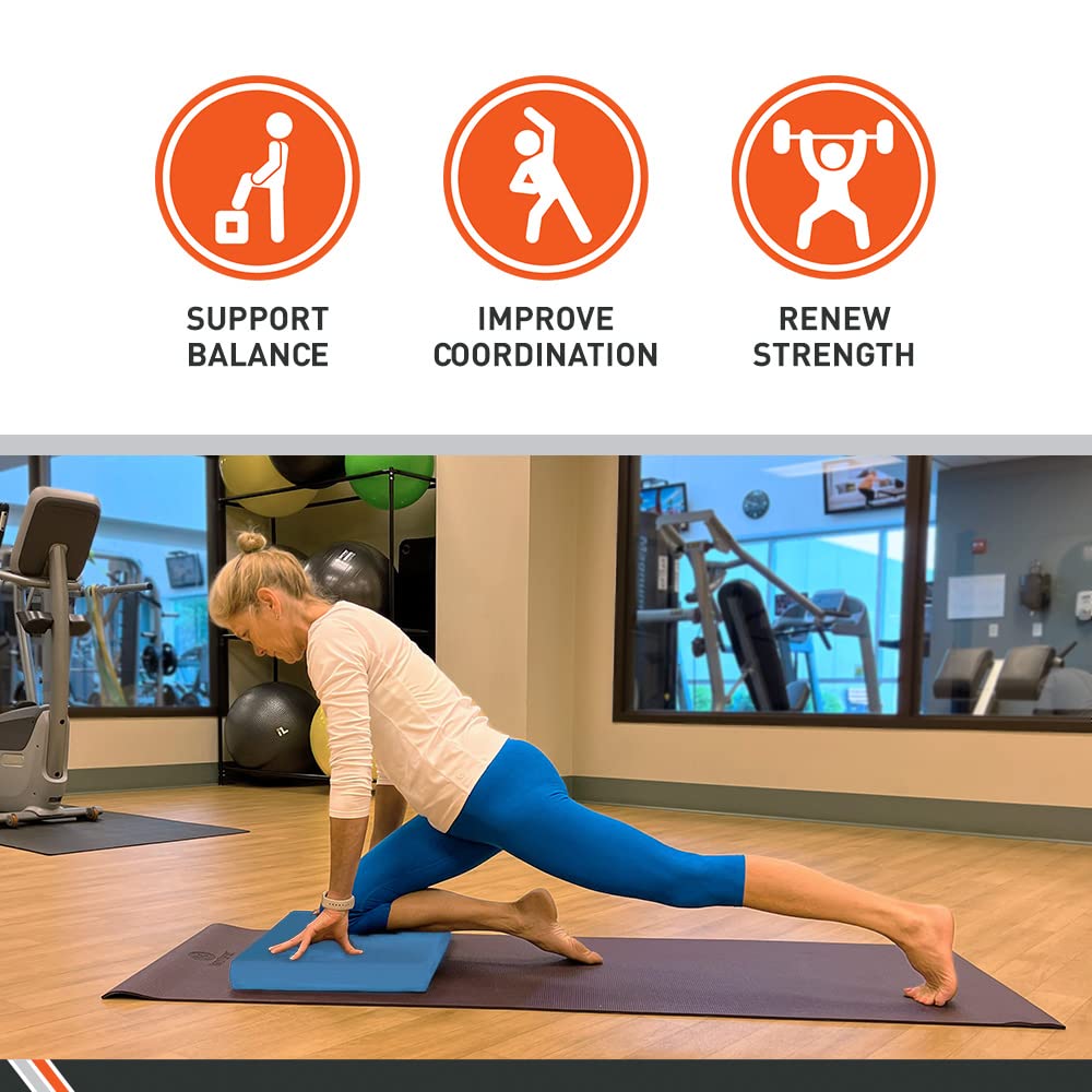 Body Sport Non-Slip Balance Pad – Improve Balance & Build Strength – Physical Therapy & Yoga Pad for Home & Gym – 19" x 16" x 2 1/4", Blue