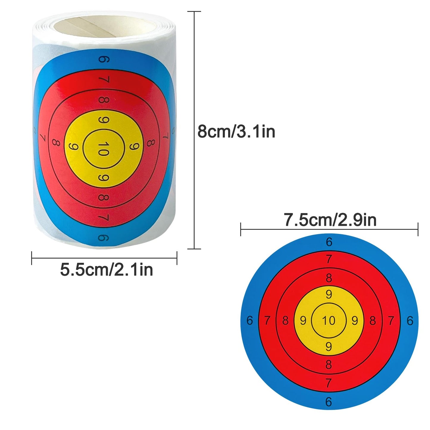 Guyuyii 3" Self-Adhesive Target Stickers for Shooting Range