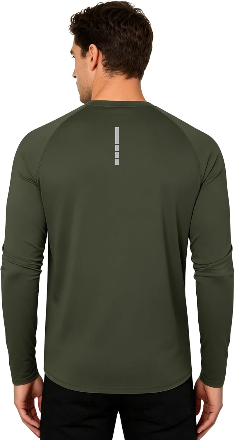 Men's UPF 50+ Sun Protection Shirts - Quick-Dry Long Sleeve UV Fishing & Running Rash Guard | 3 Pack