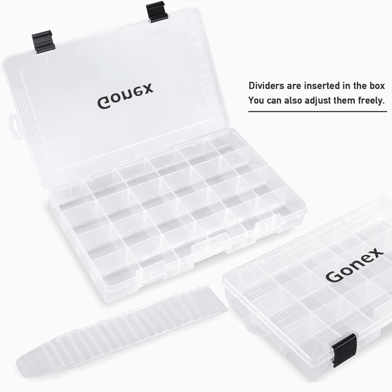 Fishing Tackle Box Organizer - 3600/3700 Adjustable Dividers - Clear Plastic Storage for Lures, Hooks, Jewelry | 3 or 4 Packs