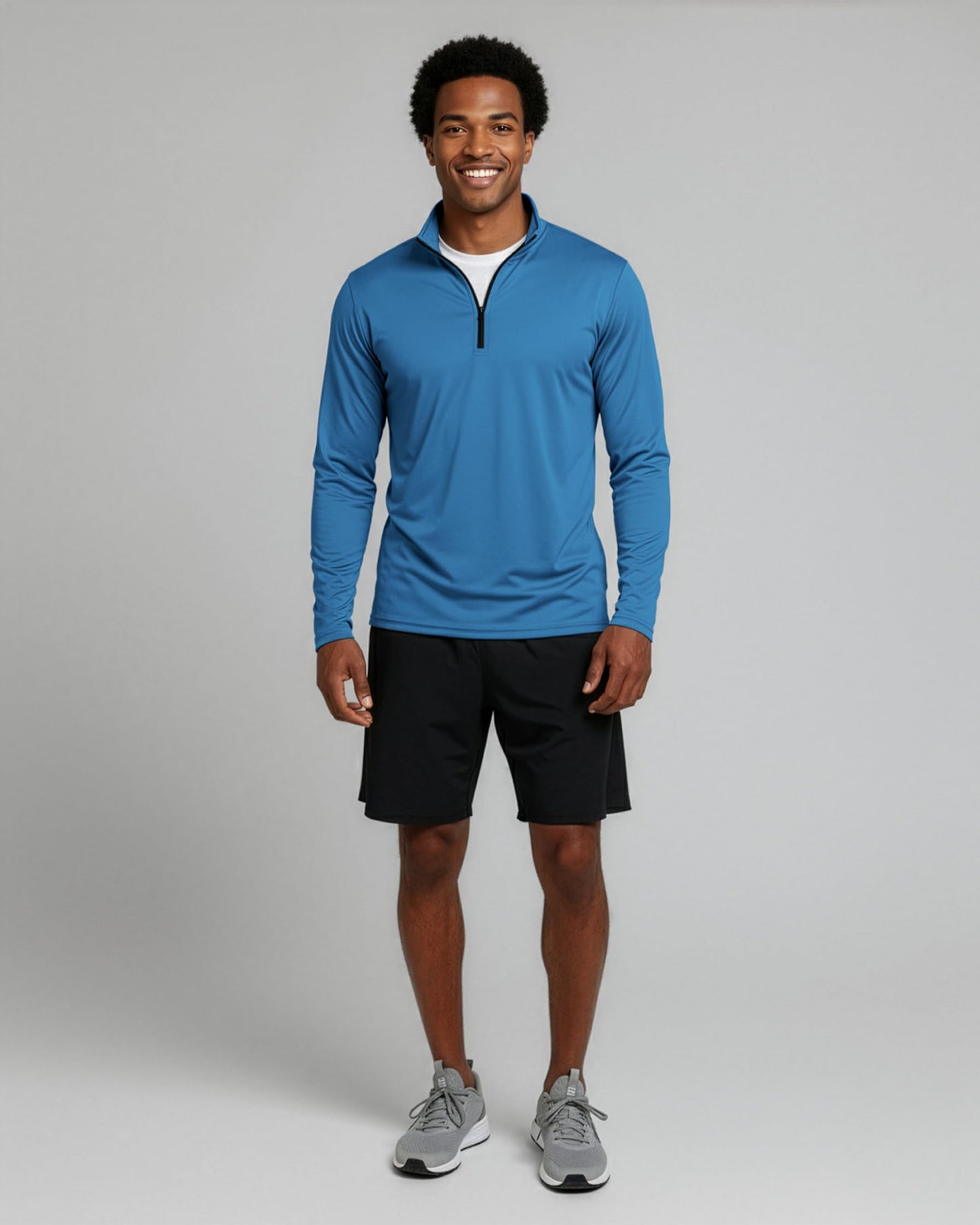 Real Essentials 3 Pack: Men's Dry-Fit Active Quarter Zip Long Sleeve Athletic Performance Pullover (Available in Big & Tall) Set 7 L