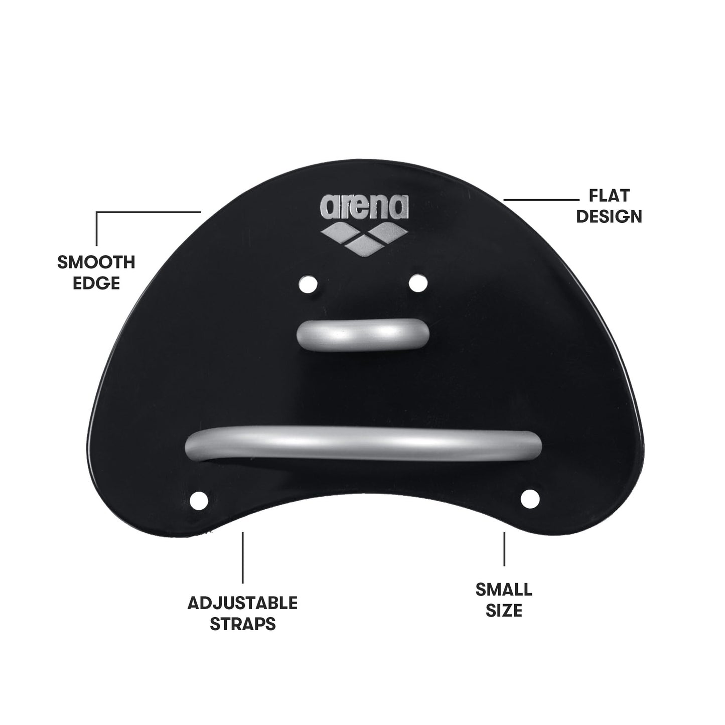 Arena Unisex Adult Elite Finger Swimming Paddle for Men and Women Pool Exercise Equipment for Swimming and Technique Training, Black/Silver, Small