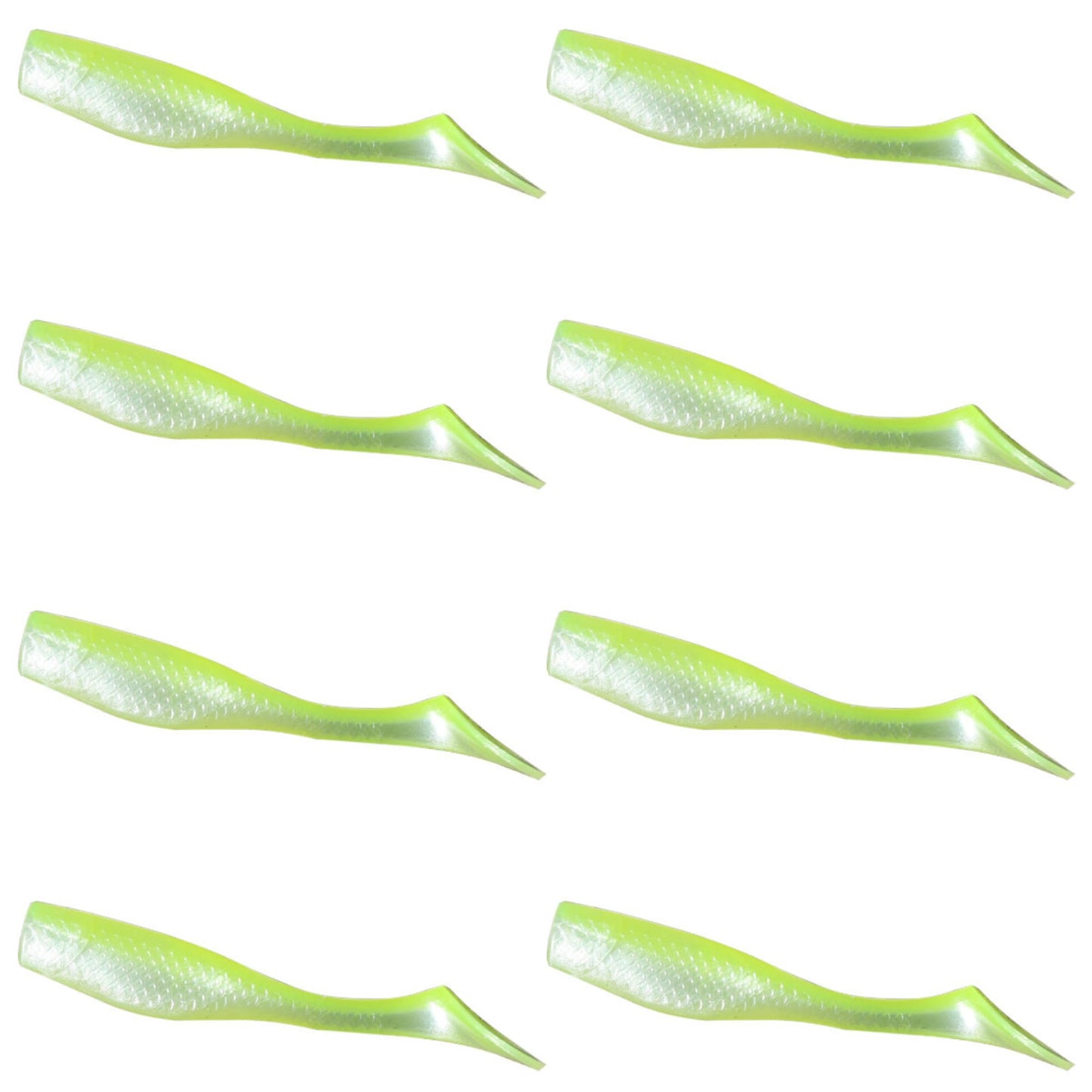 Matrix Shad Original 3 Inch Fishing Lure for Speckled Trout, Redfish, Bass - Paddle Tail Swimbaits for Freshwater and Saltwater - Lemon Head - 8 Count Bag (Pack of 1)