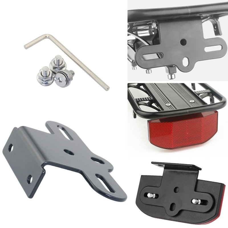 FMHXG Mountain Bike Tail Light L-Shape Mounting Piece Bicycle Rear Rack Reflector Fixing Clip Aluminum Bicycle Parts Reflectors Warning Signs Mounting Bracket