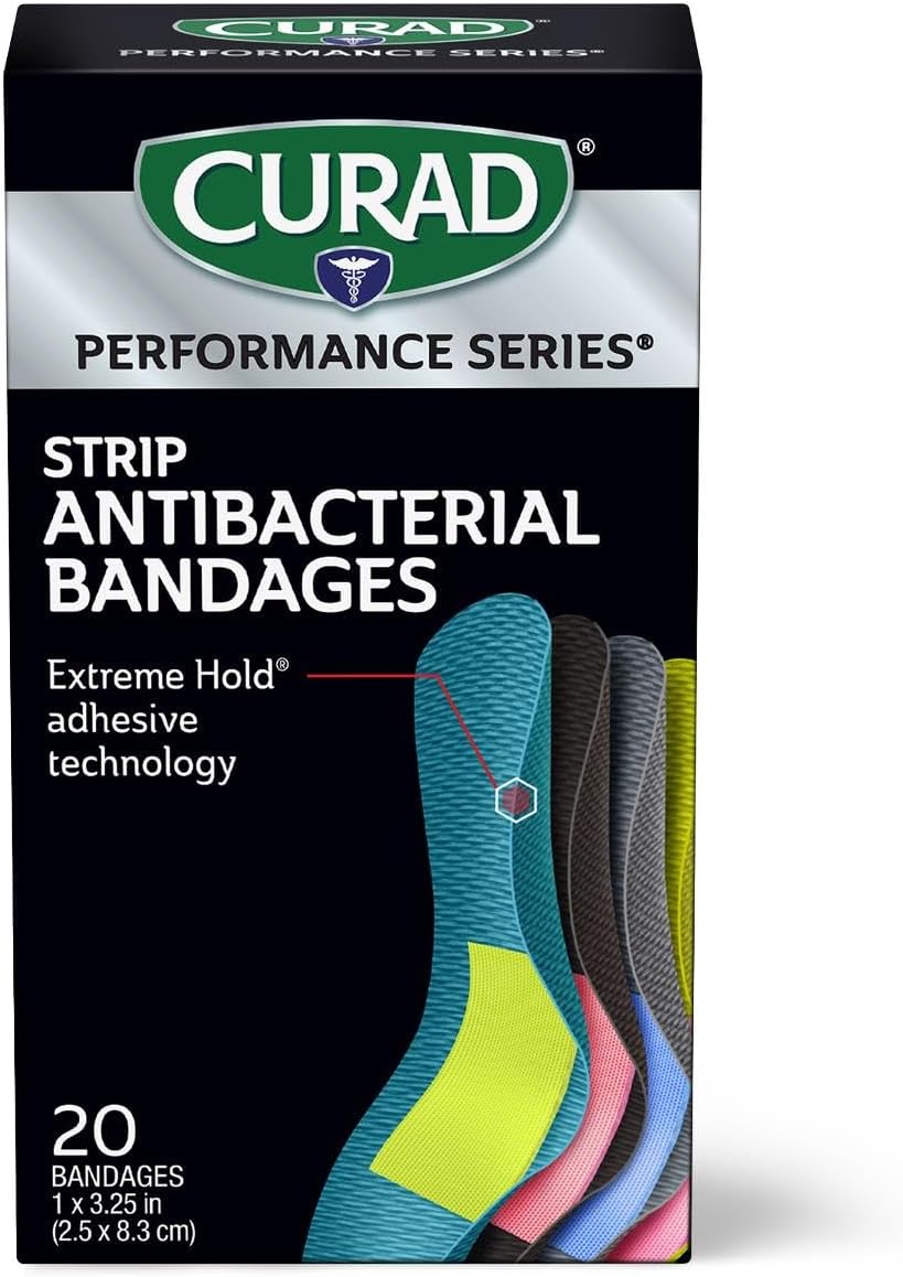 CURAD Antibacterial Bandages - 1" x 3.25" | 20 Count for Ultimate Wound Protection