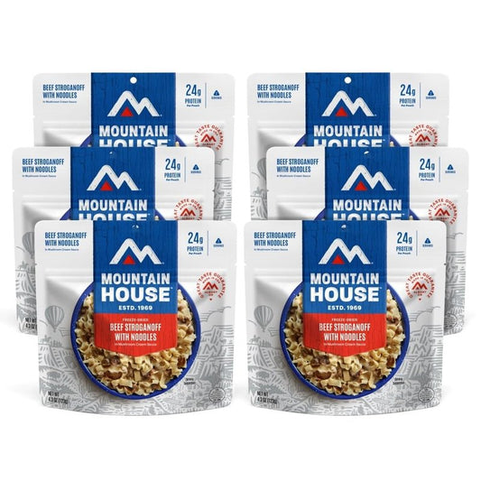 Mountain House Beef Stroganoff with Noodles | Freeze Dried Backpacking & Camping Food | 6-Pack
