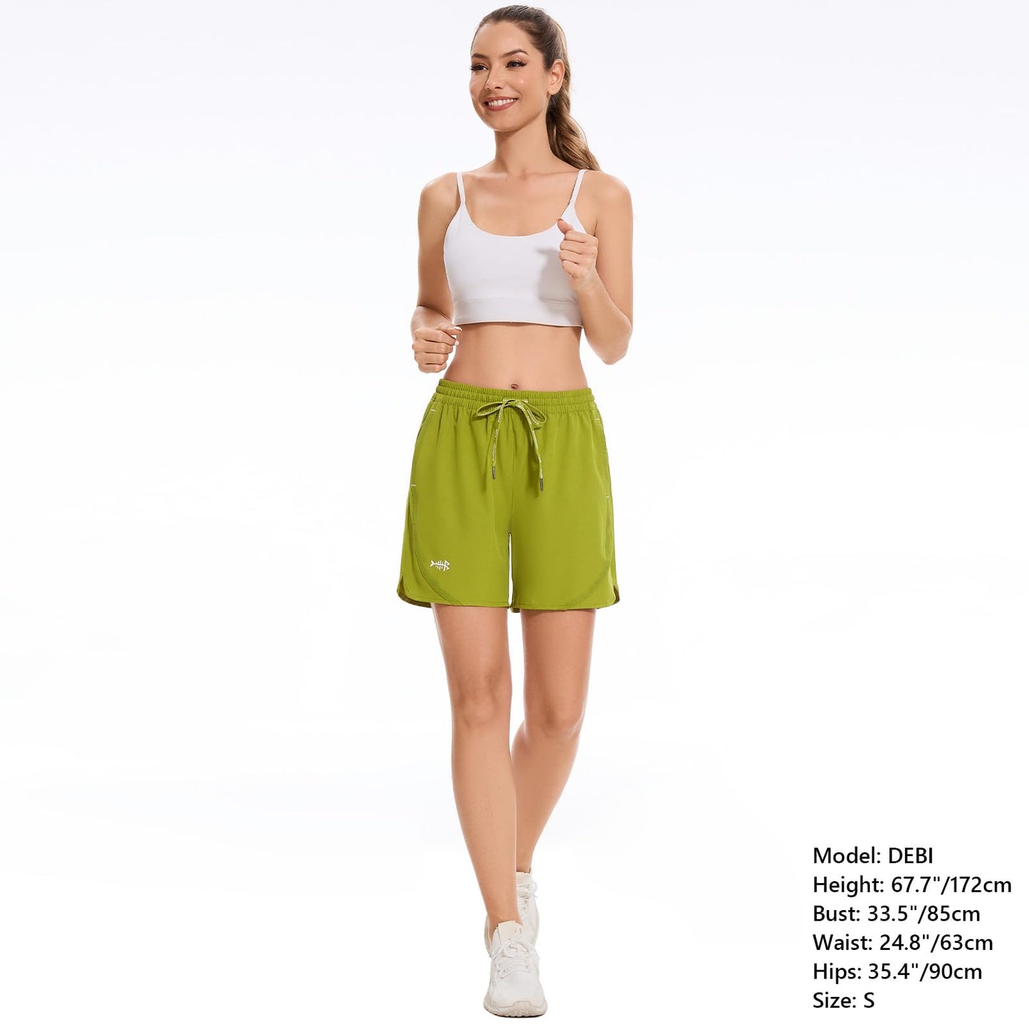 BASSDASH Women’s 5” Fishing Shorts UPF 50+ Water Resistant Quick Dry Athletic Hiking Shorts with Pockets FP05W