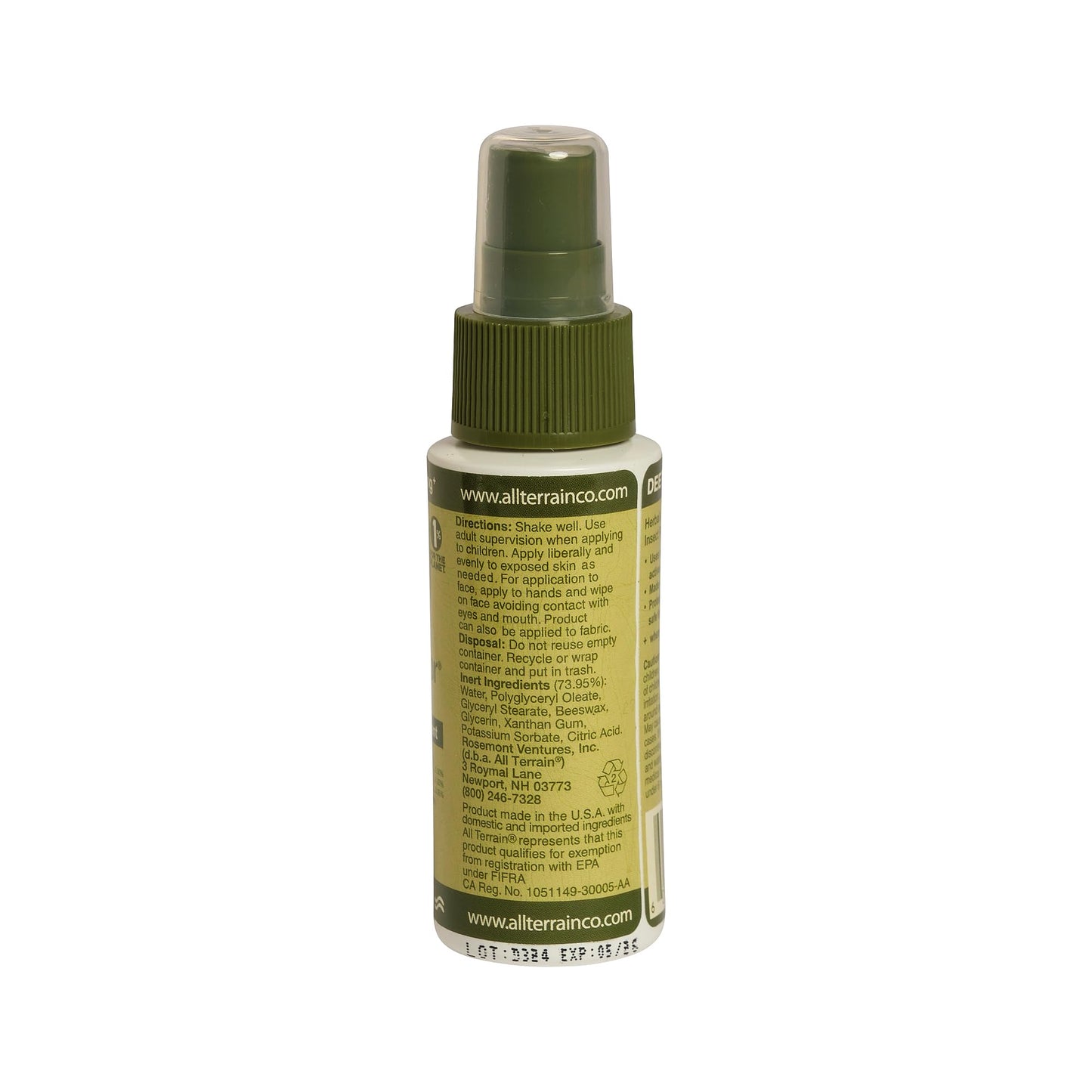 Herbal Armor DEET-Free Pump Spray 2 oz. Travel Size Insect Repellent, Plant-Based and All Natural, Safe for Family and Pets, Mosquito and Bug Protection