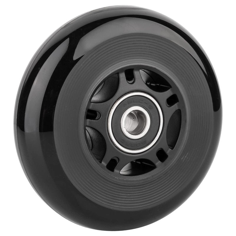 WHEELCOME Inline Skate Wheels Outdoor & Indoor Blade Roller Skate Wheels 85a Roller Hockey Wheels w/Bearings ABEC-9 for Scooter Luggage Repair, 64mm 70mm 72mm 76mm 80mm Dia, 8-Pack (Black, 80mm)