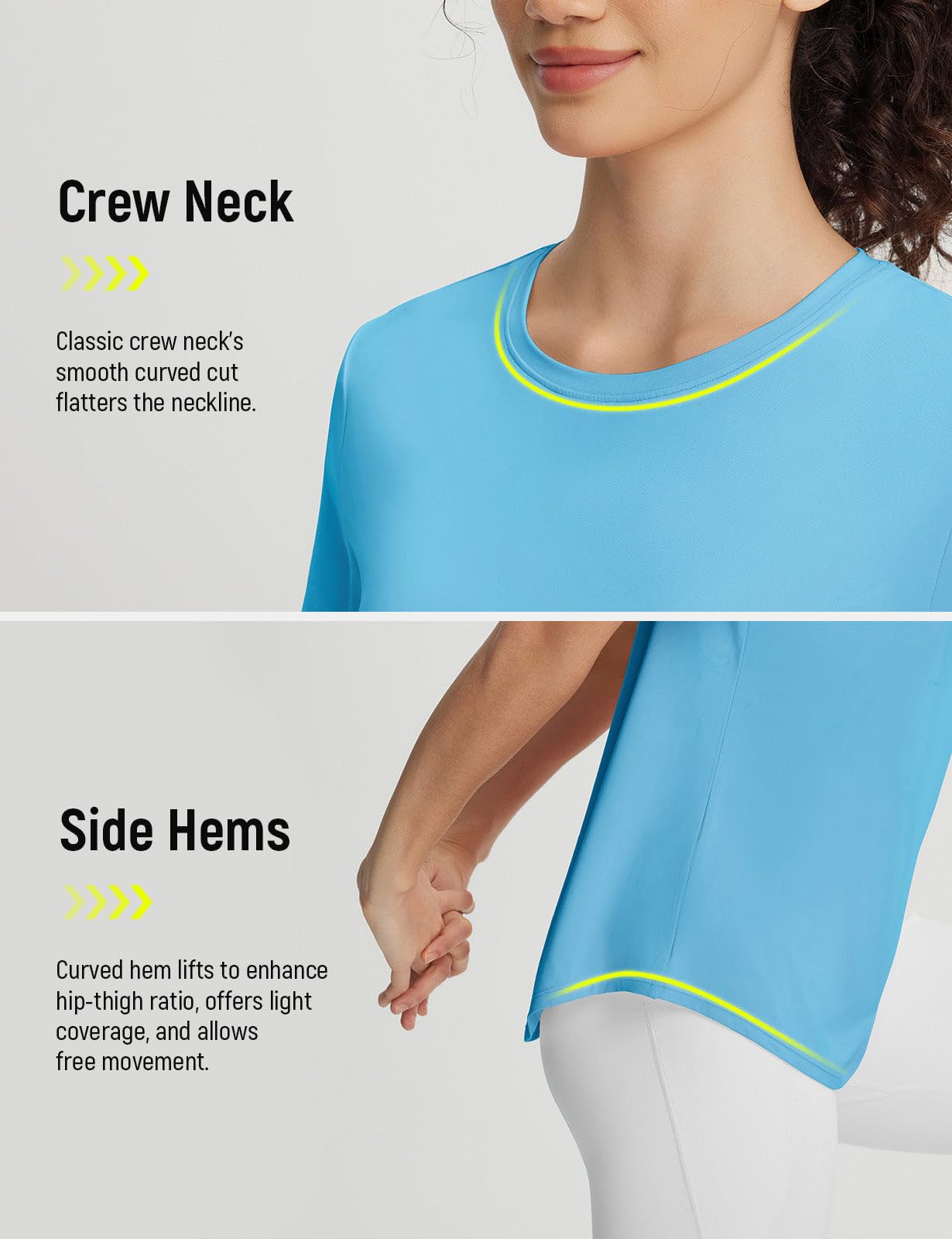 baleaf Women's Short Sleeve Workout Tops Open Back Yoga Shirts UPF 50+ Athletic Gym Running T Shirt