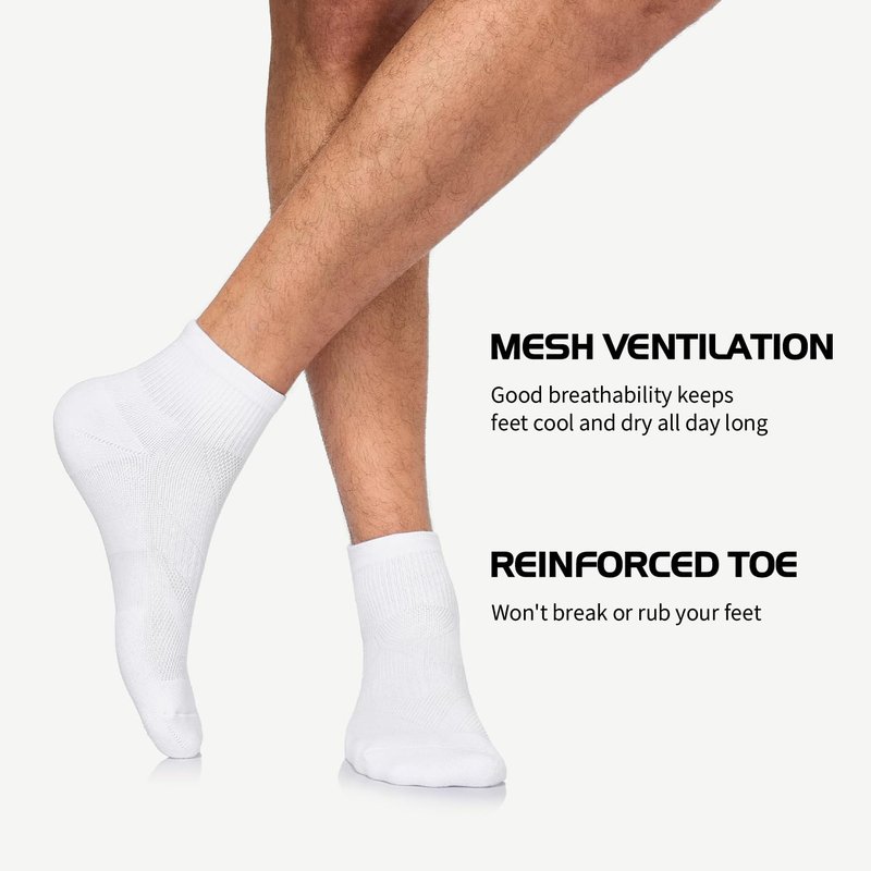 Lapulas 6 Pack Men's Ankle Socks Cotton Cushioned Athletic Running Socks for Women