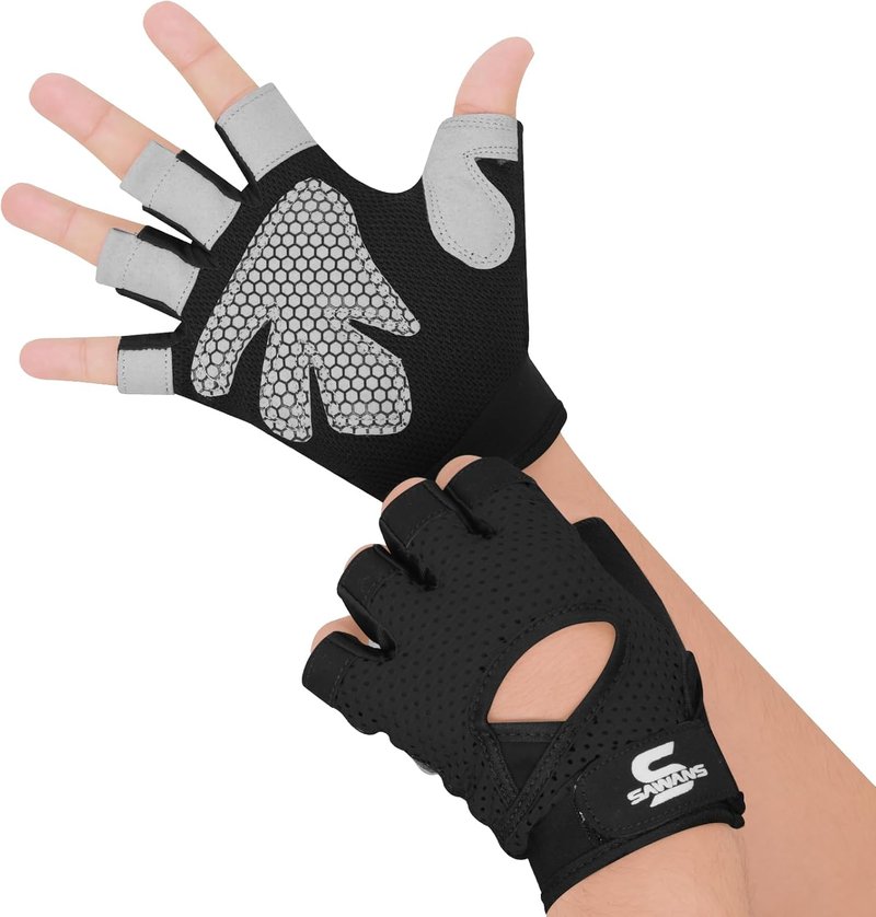 Gym Gloves for Men & Women - Breathable Weight Lifting Gloves with Non-Slip Grip | Silicone Palm Protection for Fitness Training