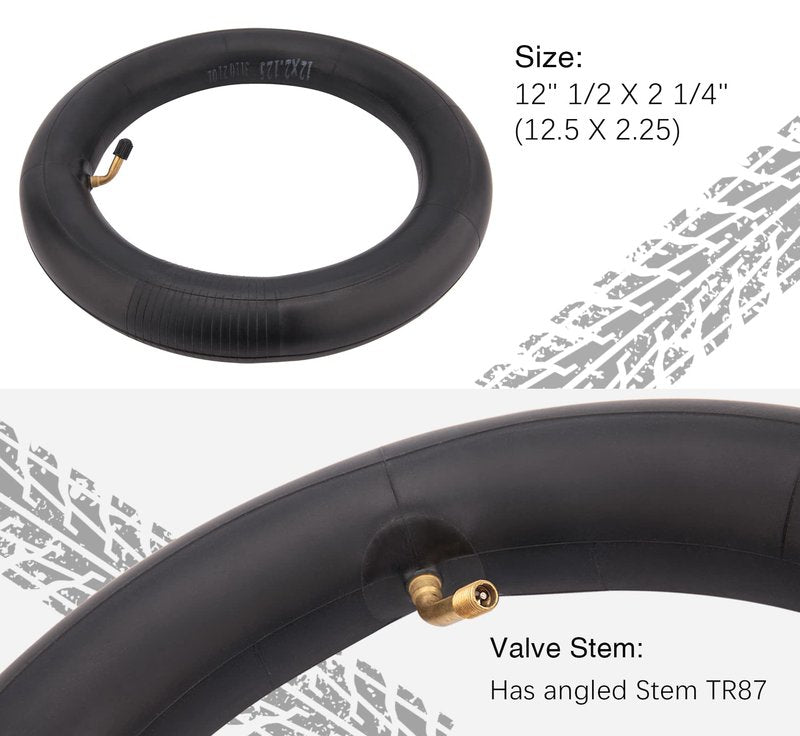 12 1/2 x 2 1/4 Tube Inner Tube 12.5 x 2.25 Tire 2 Pack for Pocket Bikes, Gas Scooters, Electric Scooters, Mini Bikes, Mobility Scooters and More