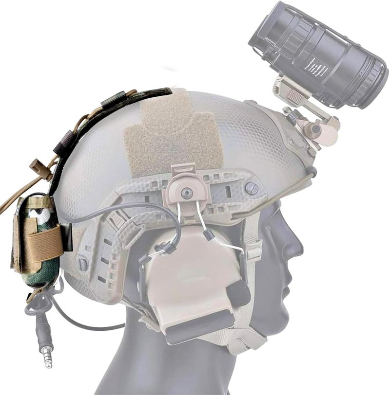 Tactical Helmet Battery Pouch Airsoft Helmet Counterweight Pouch Military Hunting Helmet Accessory (MC/CP Camo)