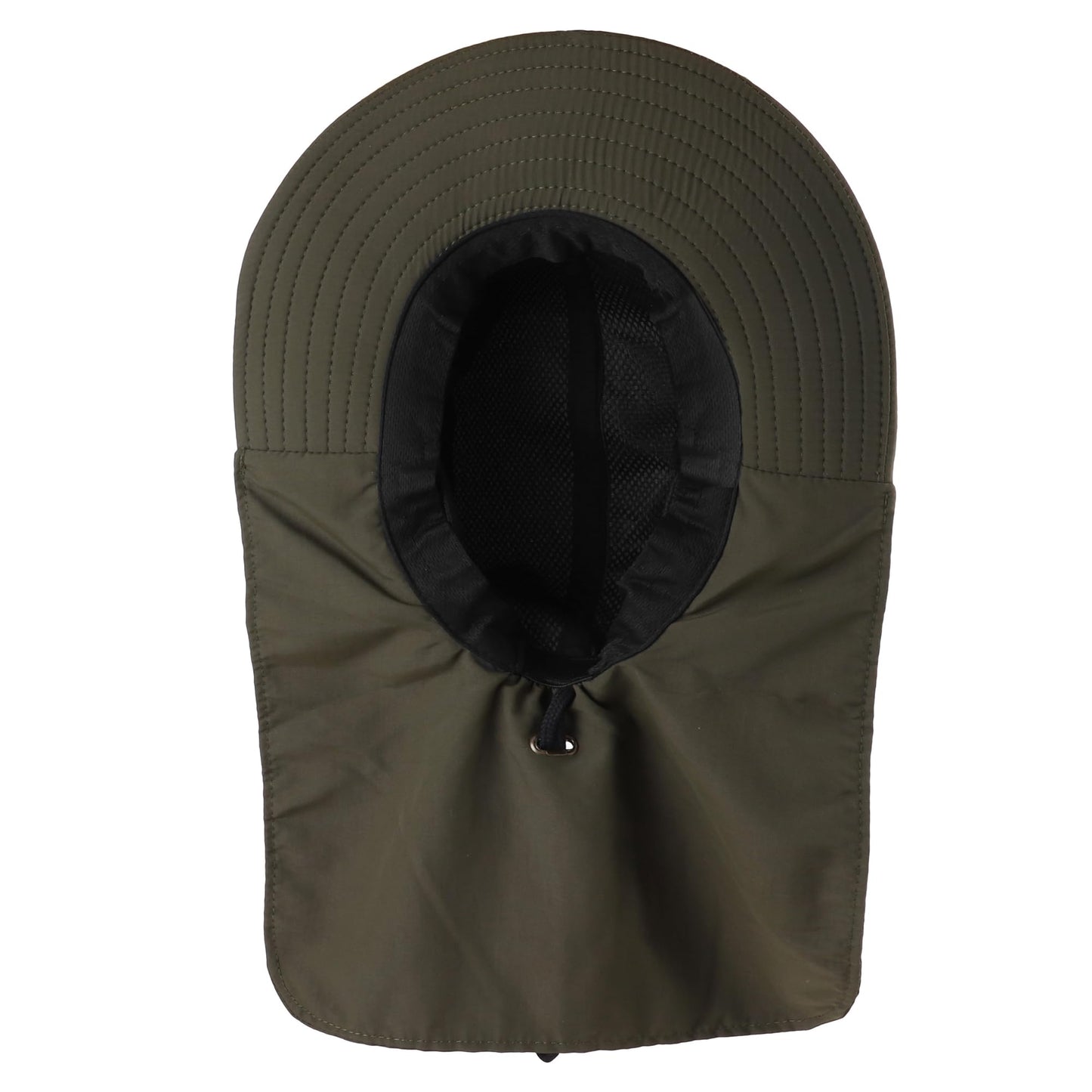 Falari Outdoor Sun Hat, Wide Brim with Neck Flap, Safari Hiking Gardening Fishing Hat - Army Green