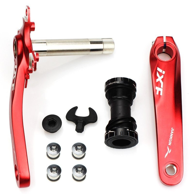 Litetop Bike Crank Arm Set Mountain Bike Crank Arm Set 175mm 104 BCD with Bottom Bracket Kit and Chainring Bolts for MTB BMX Road Bicyle, Compatible with Shimano, FSA (1 Pair)