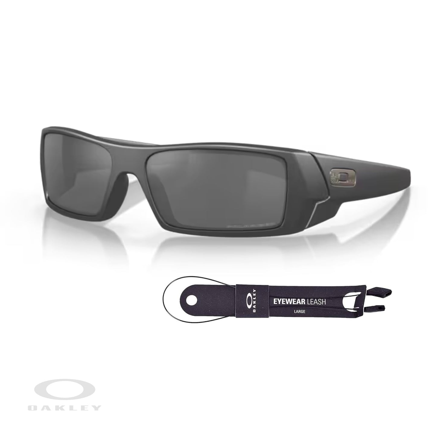 Oakley Gascan OO9014 53-112 Cerakote Cobalt/Black Iridium Polarized Sunglasses+Oakley Leash