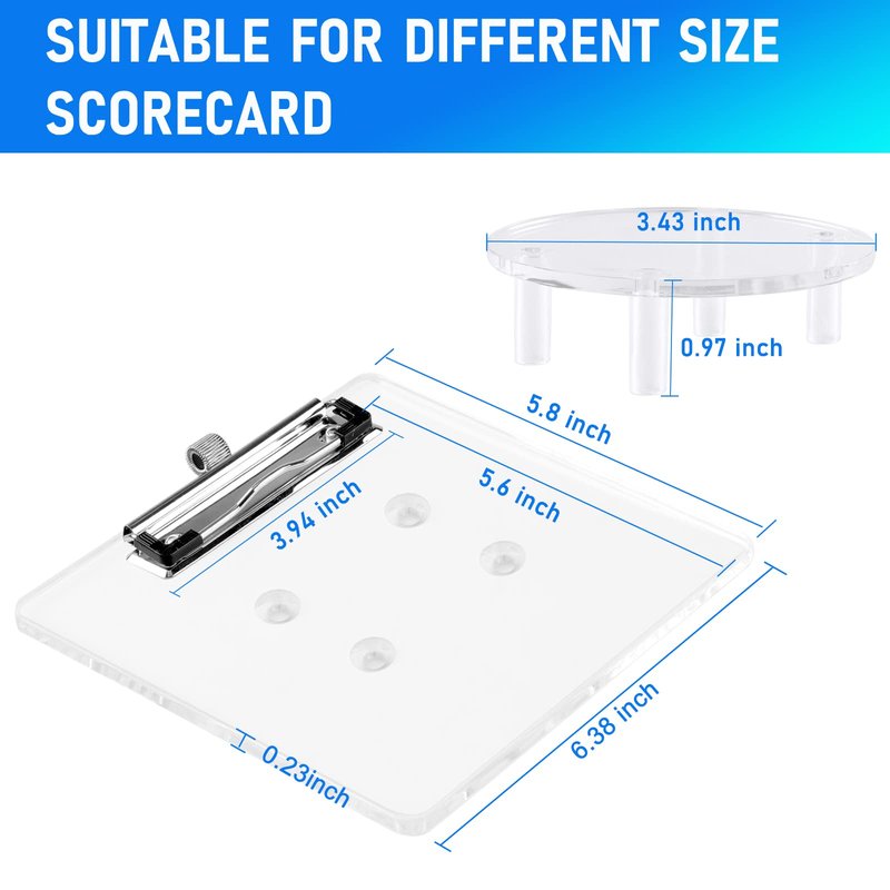 Roykaw Golf Cart Scorecard Holder with Pencil Holder Compatible with EZGO Club Car Yamaha - 0.23”Thickness Acrylic/More Sturdy