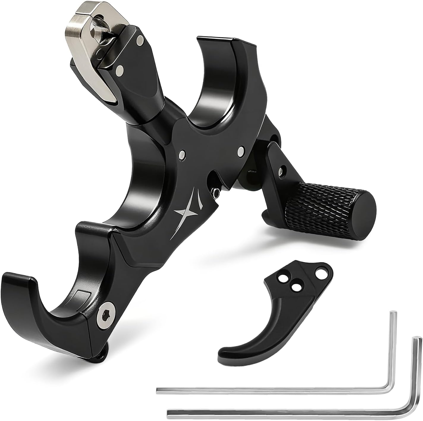 Archery Compound Bow Release Aid - Adjustable 3/4 Finger Aluminum Trigger with Wrist Strap | Ideal for Adults & Youth