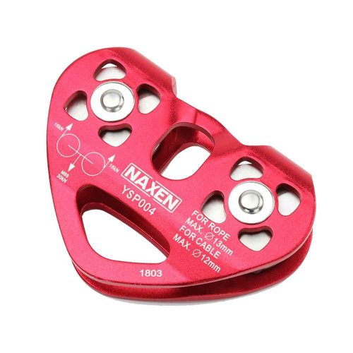 NAXEN Zip Line Pulley Tandem Speed Dual Trolley with Oval Carabiner