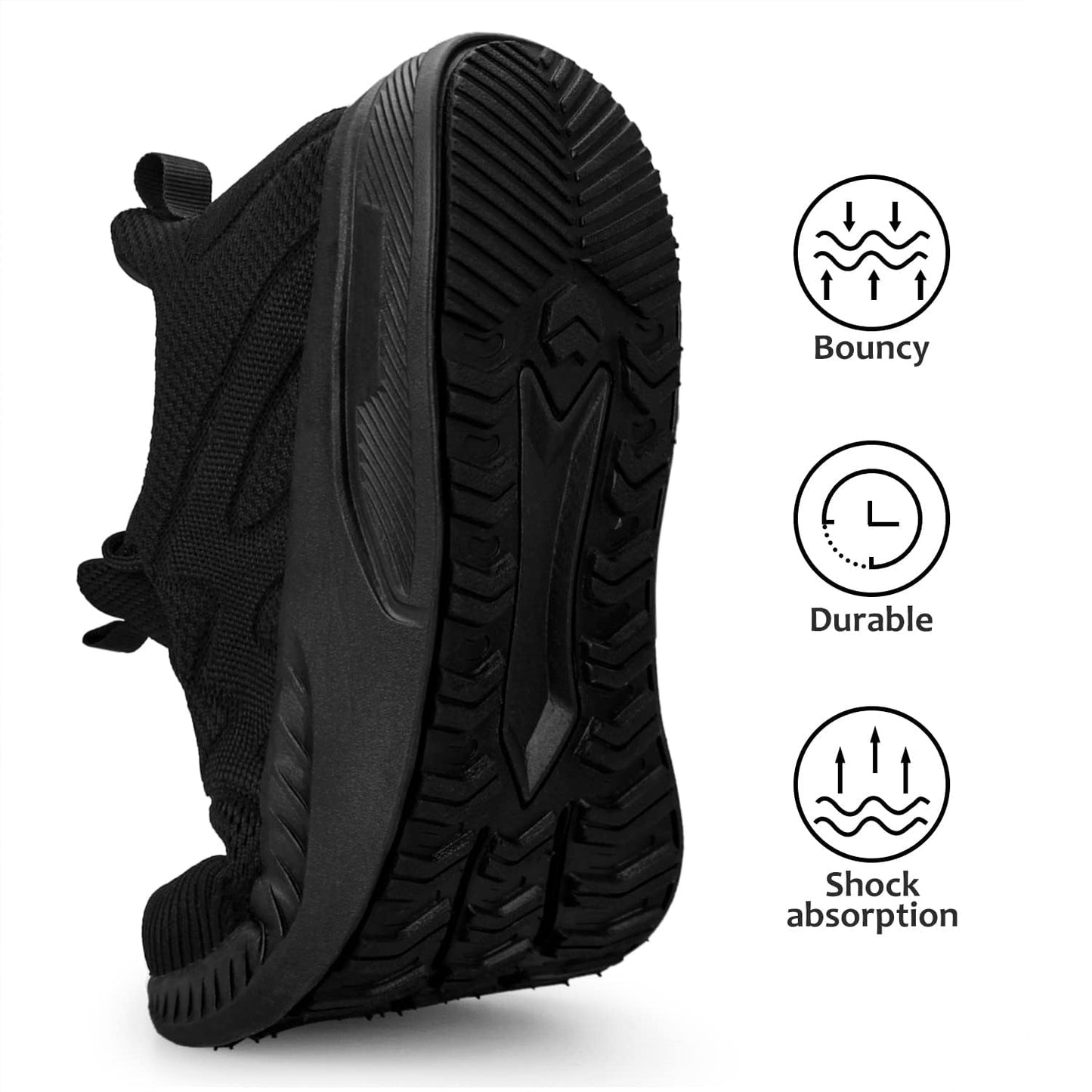 Feethit Womens Running Shoes Tennis Walking Shoes Slip on Sneakers Lightweight Gym Shoes for Workout Work Travel Athletic Black Size 9