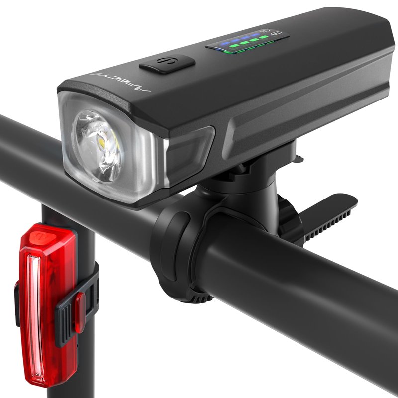 APECYC Bike Lights USB-C Rechargeable Bicycle Front Headlight and Rear Taillight with 4+5 Light Modes, Waterproof Bike Light Set for Night Riding, Commuter, Road & Mountain Cycling