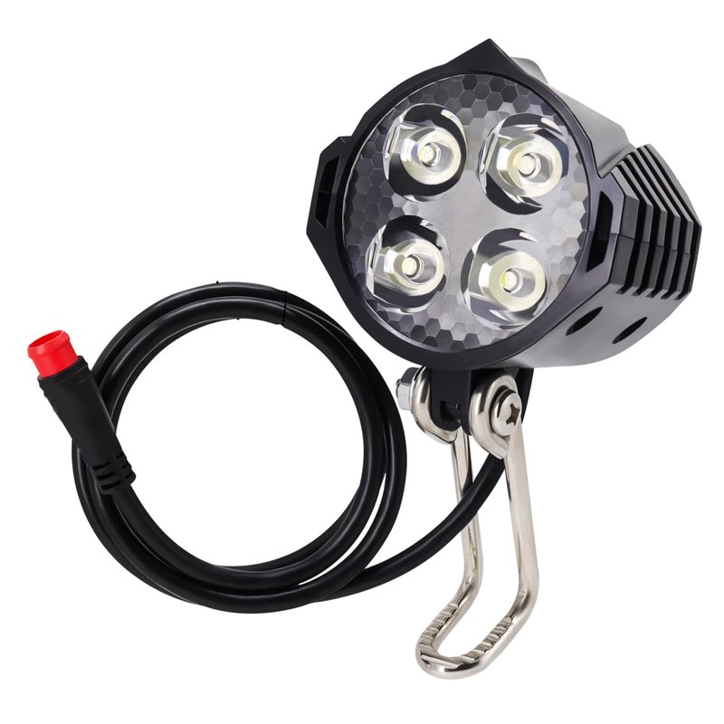 Ebike Headlight 48V 36V, 12V-60V Compatible, 2 Pin Waterproof Connector Electric Bike Front Light