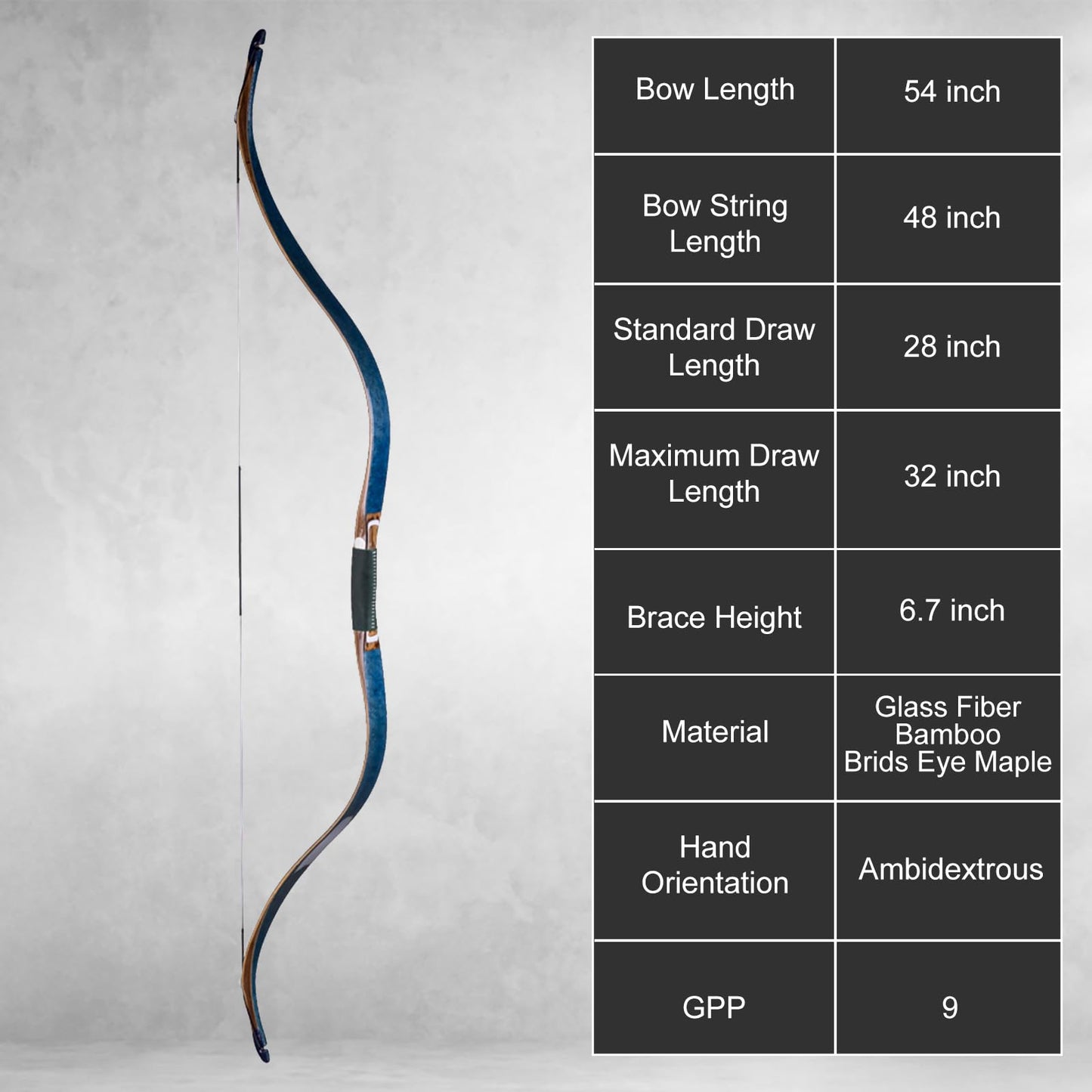 AF Archery 54" Tatar Recurve Bow Traditional Horse Hunting Bow (BBE,35lb)