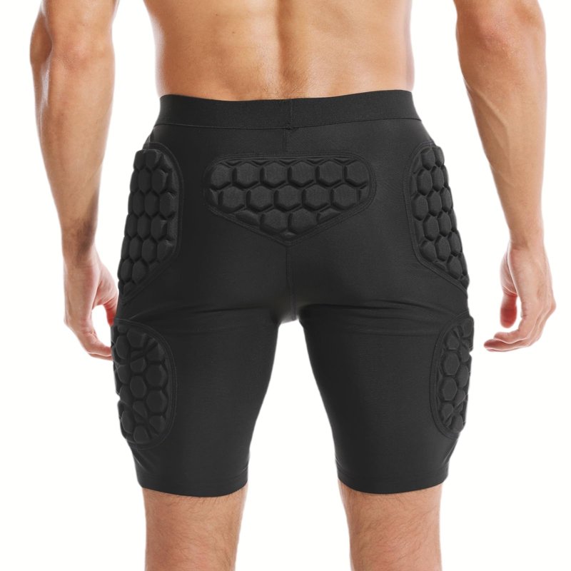 Jormino Compression Padded Shorts for Snowboarding, Skating, Skateboarding, Crash Pants with Thigh, Hip, Butt Pads L