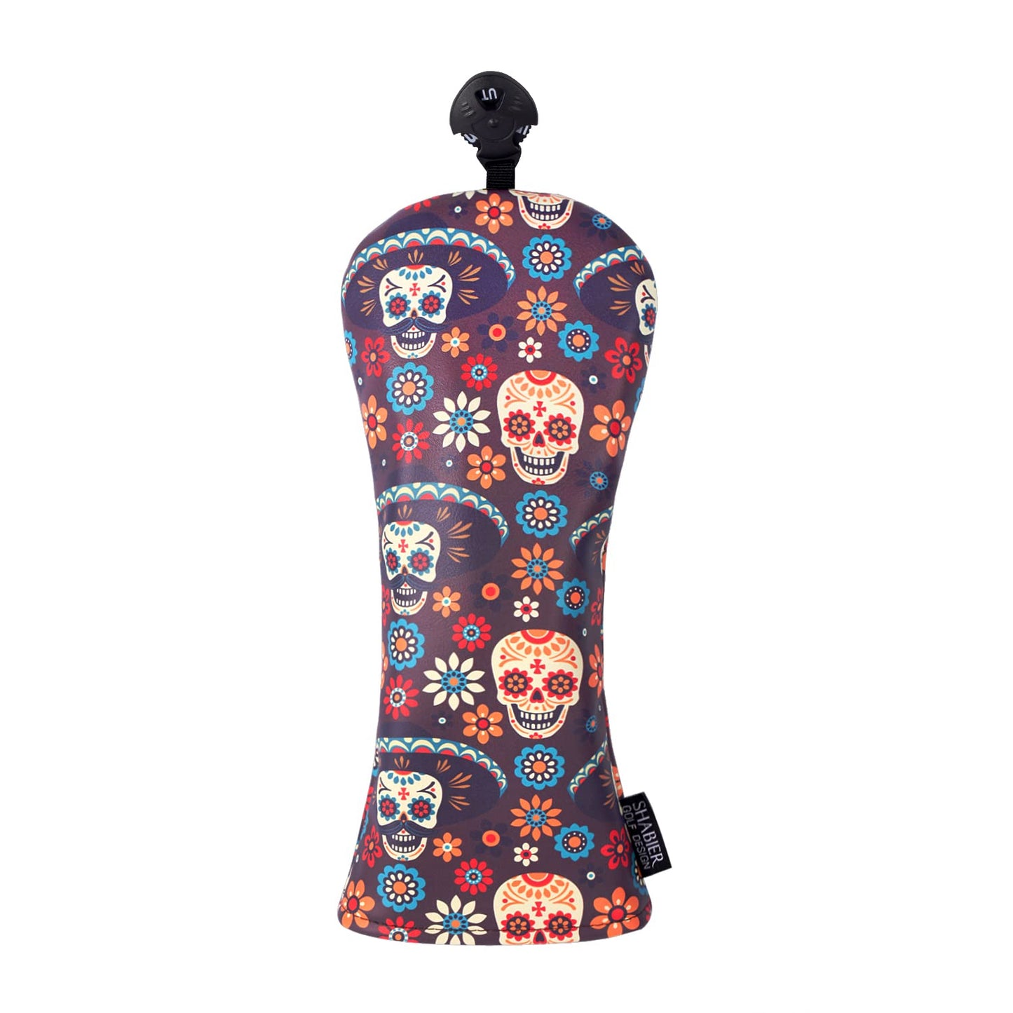 SHABIER Golf Skull Day of The Dead Design Golf Driver Wood Club Headcover with Sugar Skull Design