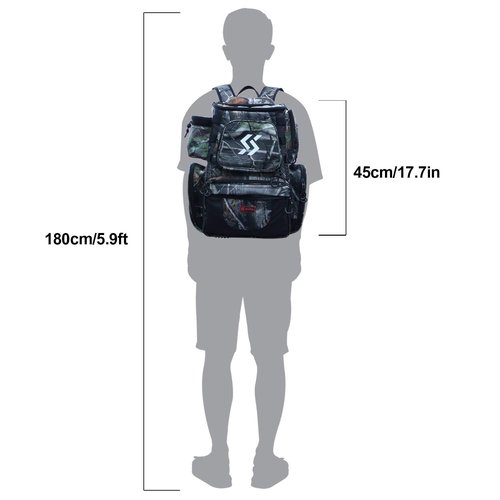 Sougayilang Fishing Tackle Backpack Waterproof Tackle Bag Storage with 4 Trays Tackle Box, Camouflage Backpack With 4 Trays, Modern