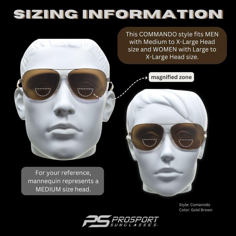 proSPORT Aviator Polarized Bifocal Sunglass Readers Fishing Driving Gold Brown Lens Spring Hinge Men Women 1.50 1.75 2.00 2.25 2.50