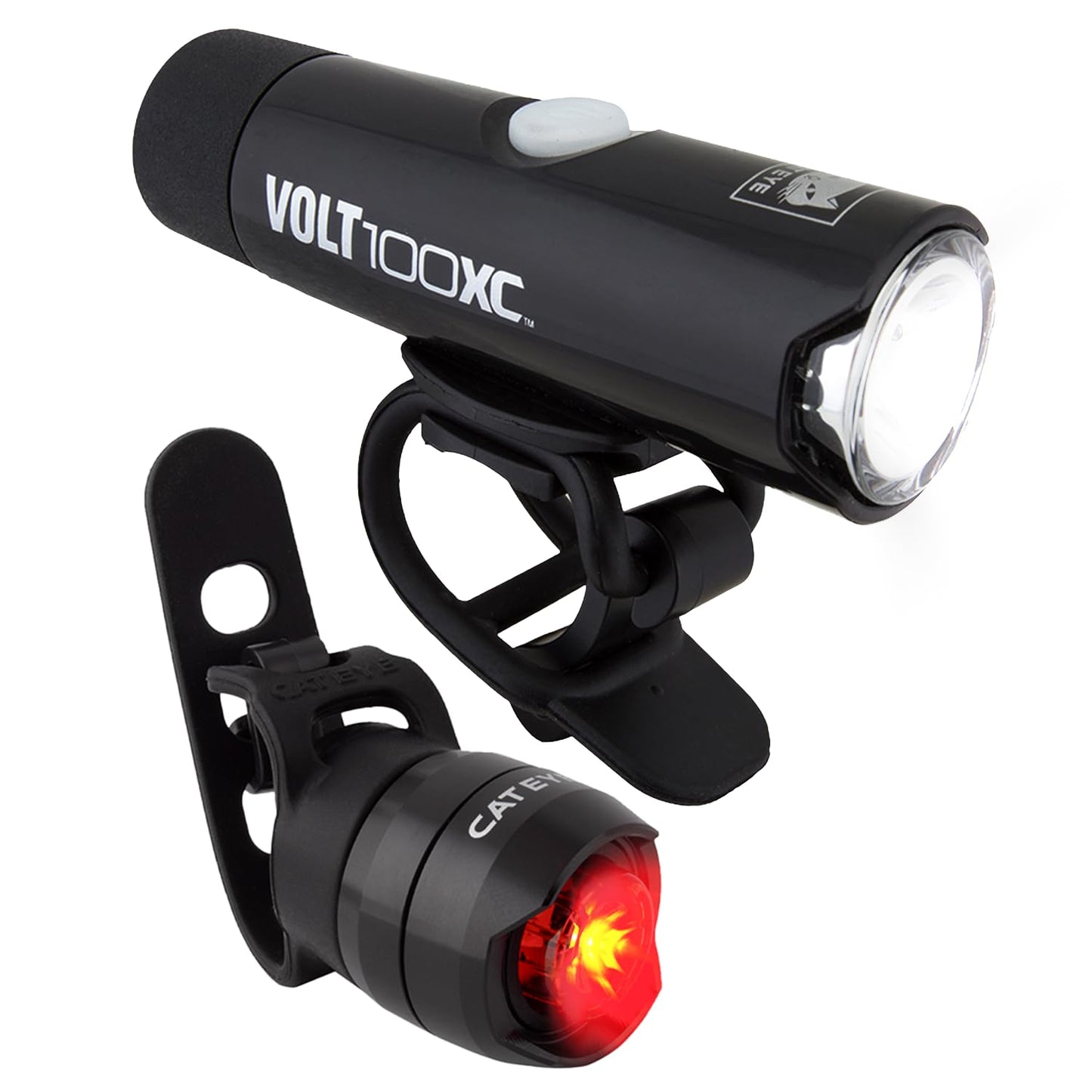 Cateye Volt 100XC / ORB Battery Bike Light Set, Black