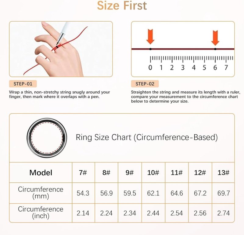 Fit Ring, Smart Health Rings for Women Men with Heart Rate,Blood Oxygen,HRV,Stress Level, Sleep Monitor, Step Tracker, No Subscription Fee, IP68 Waterproof Smart Ring for iphone &Android (Silver, 12#)